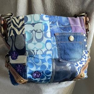 Coach denim patch tote